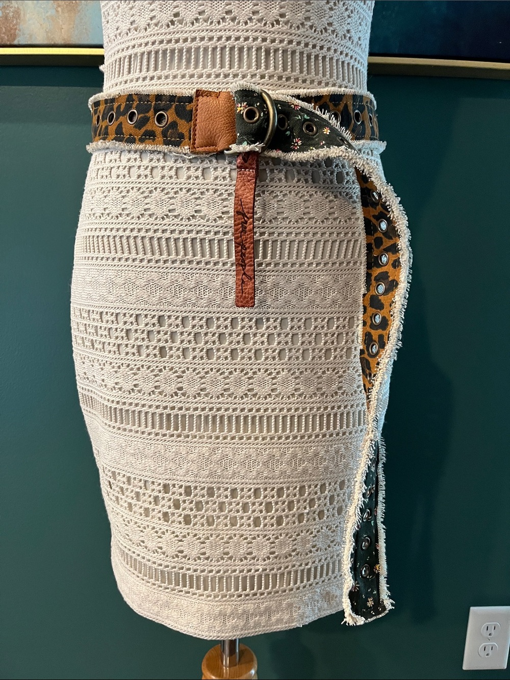 Free People Mixed Print Grommet Belt